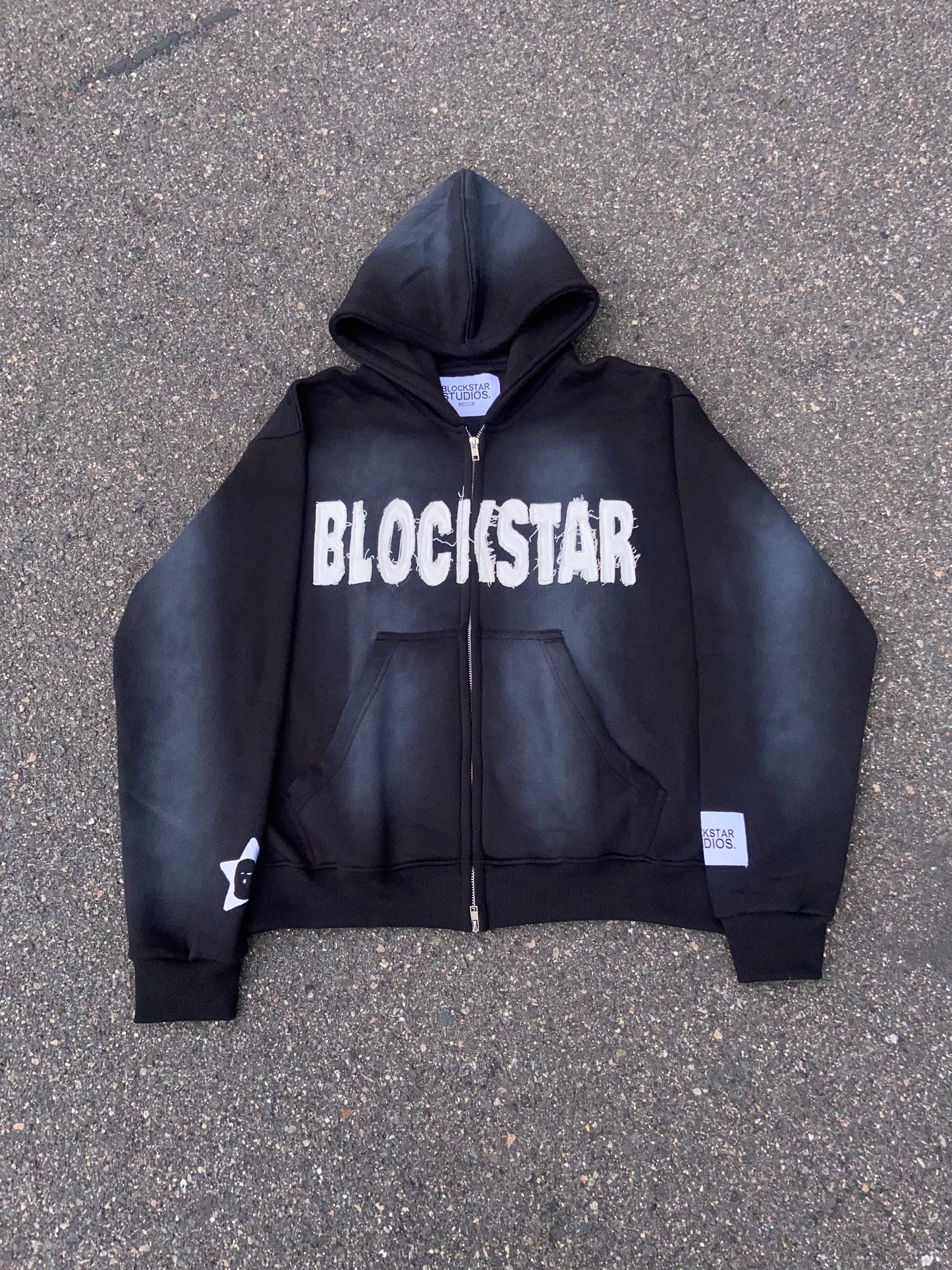 Black Blockstar Zipup hoodie
