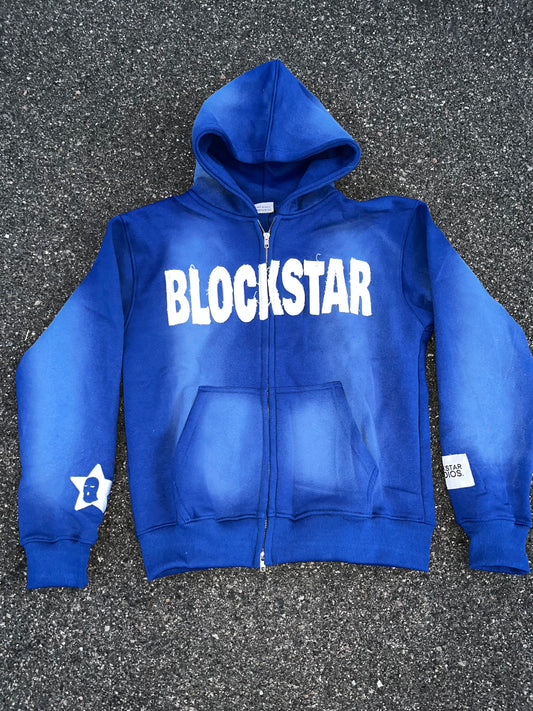 BLUE “BLOCKSTAR” ZIP UP