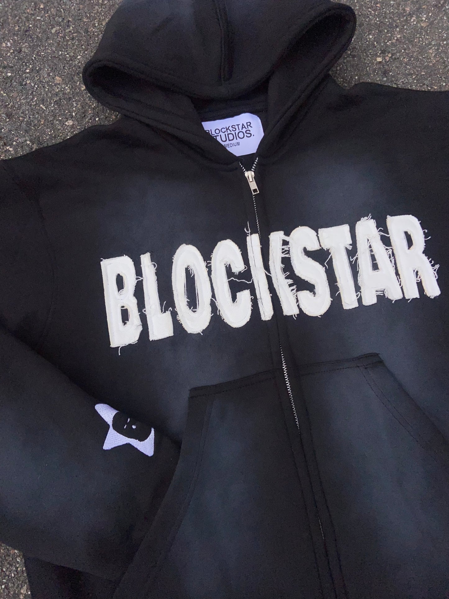 Black Blockstar Zipup hoodie