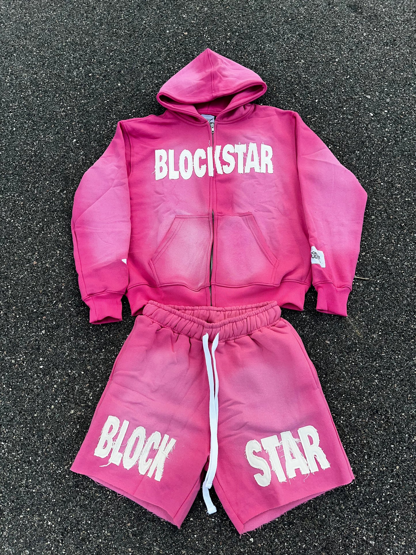 PINK “BLOCKSTAR” SHORT SET